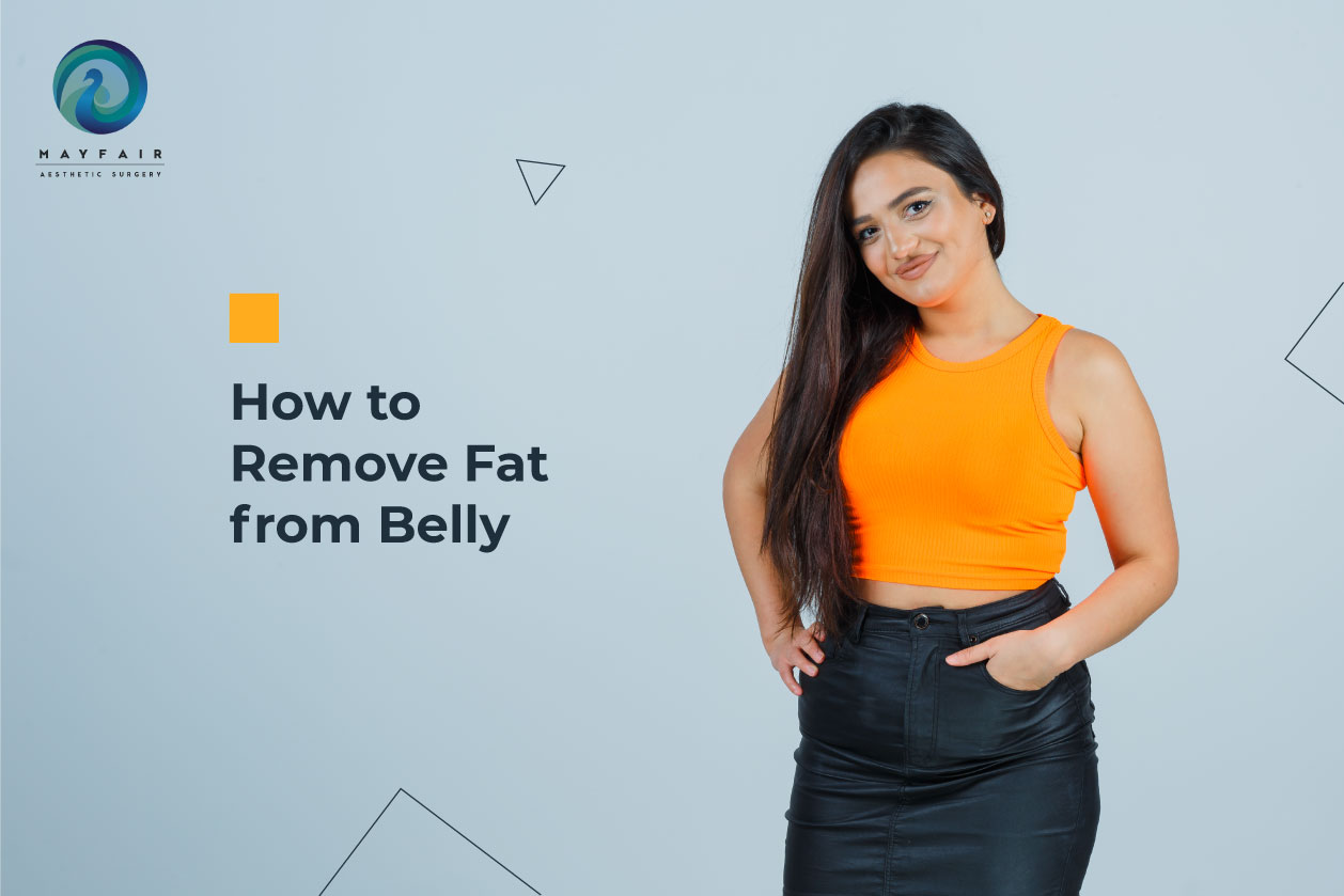 A girl happy with fat removal surgery belly
