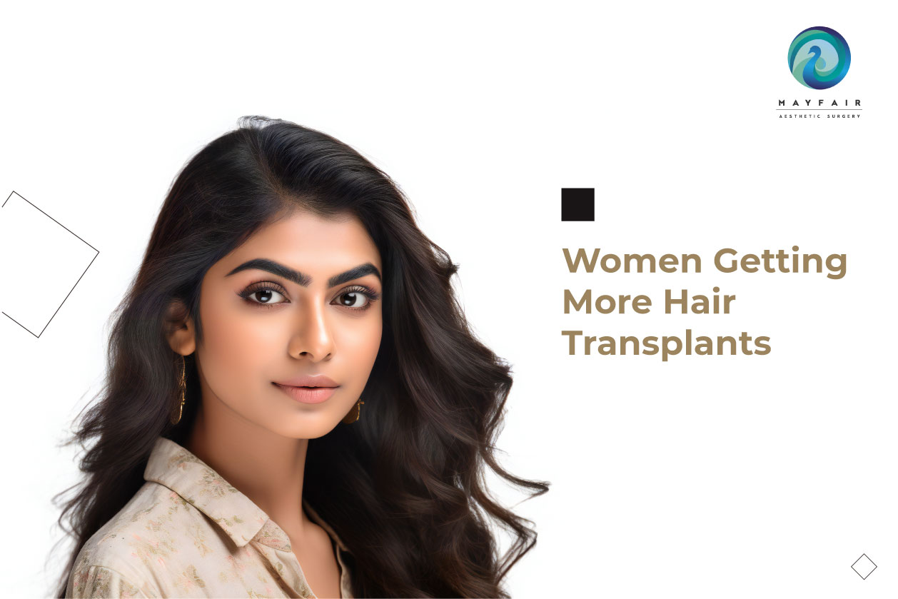 A girl after hair transplant for women